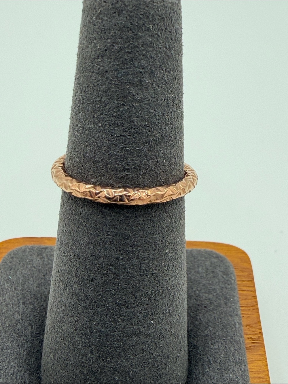 Rose Gold 14K Diamond Cut Stackable Women's Ring Size 6